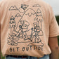 Unisex Hike Outline Tee in Peach